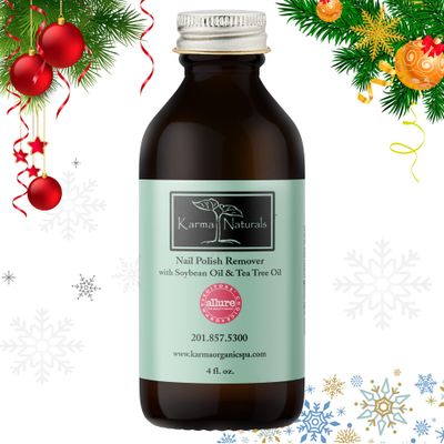 Karma Organic Nail Polish Remover with Soybean Oil and Tea Tree Oil- Non Toxic, Vegan, Cruelty Free, Acetone Free - Nails Strengthener for Fingernails - 4 fl. Oz.