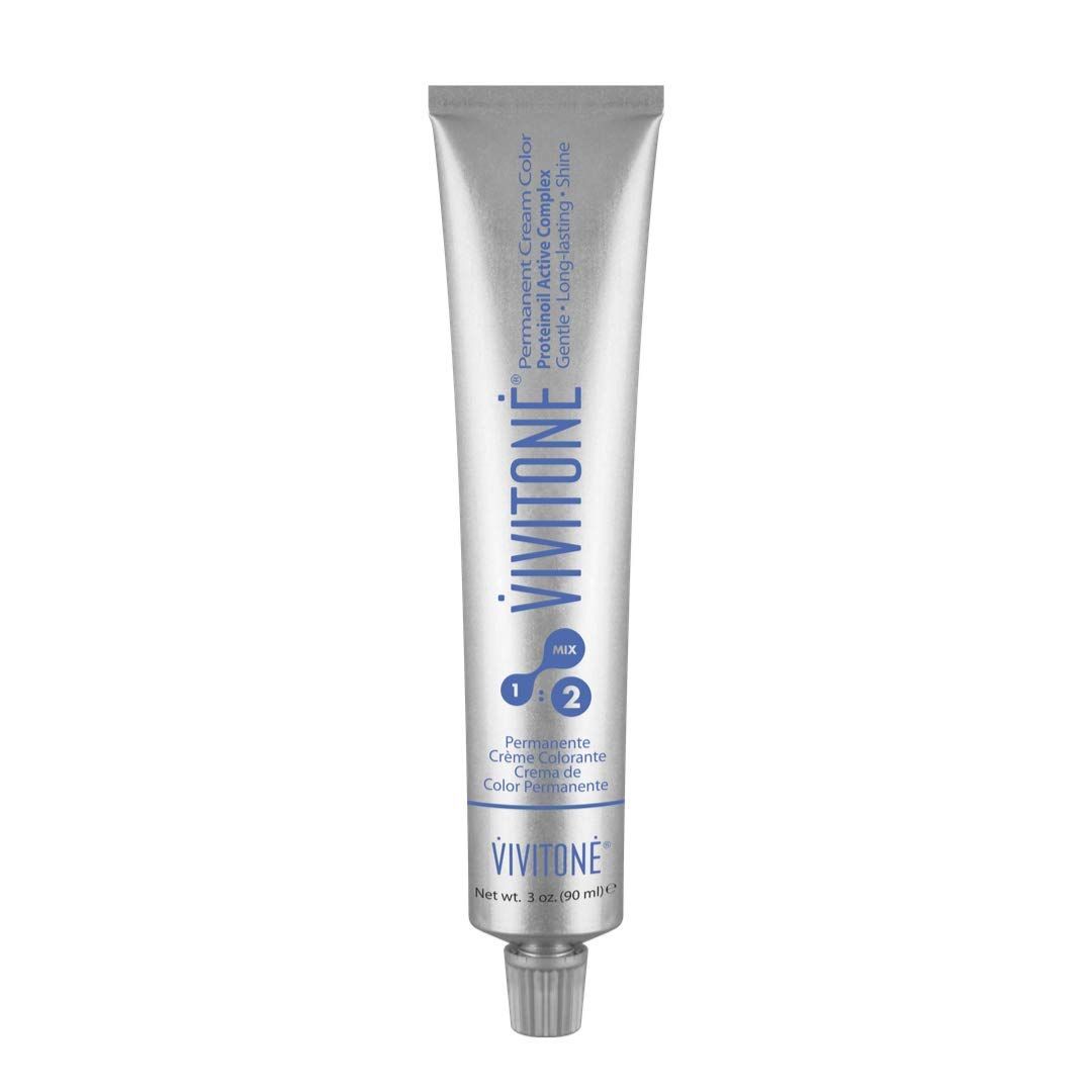Vivitone Permanent Cream Color (8A Light Ash Blonde) 3oz. - 100% Grey Coverage, Long Lasting Shine, Made in Italy.