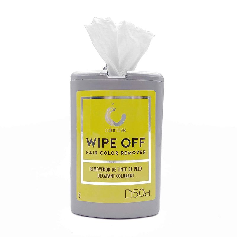 Colortrak Gentle Hair Color Remover Wipes, Moist, Non-irritating Towelettes, Formulated with Aloe, Easily Remove Hair Color Stains from Skin, Convenient Canister, 50 Wipes