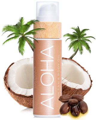 COCOSOLIS ALOHA Sun Tan &amp; Body Oil | Organic Tanning Bed Lotion | Get Healthy Deep Chocolate Tan | Tanning Accelerator with 5 Precious Oils to Make Your Skin Glowing &amp; Revitalized (110 ml)