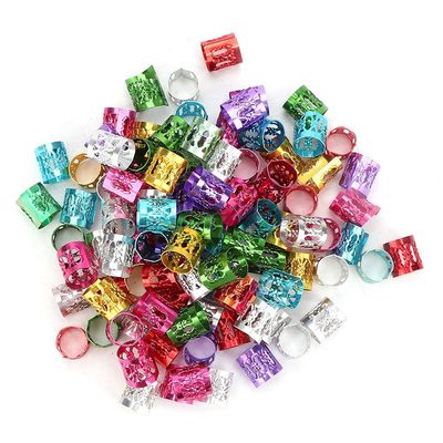 Hair Braid Cuff, 100Pcs Adjustable Dreadlocks Hair Braid Beads Rings Cuffs Hair Decoration Wig Accessories(COLORFUL)