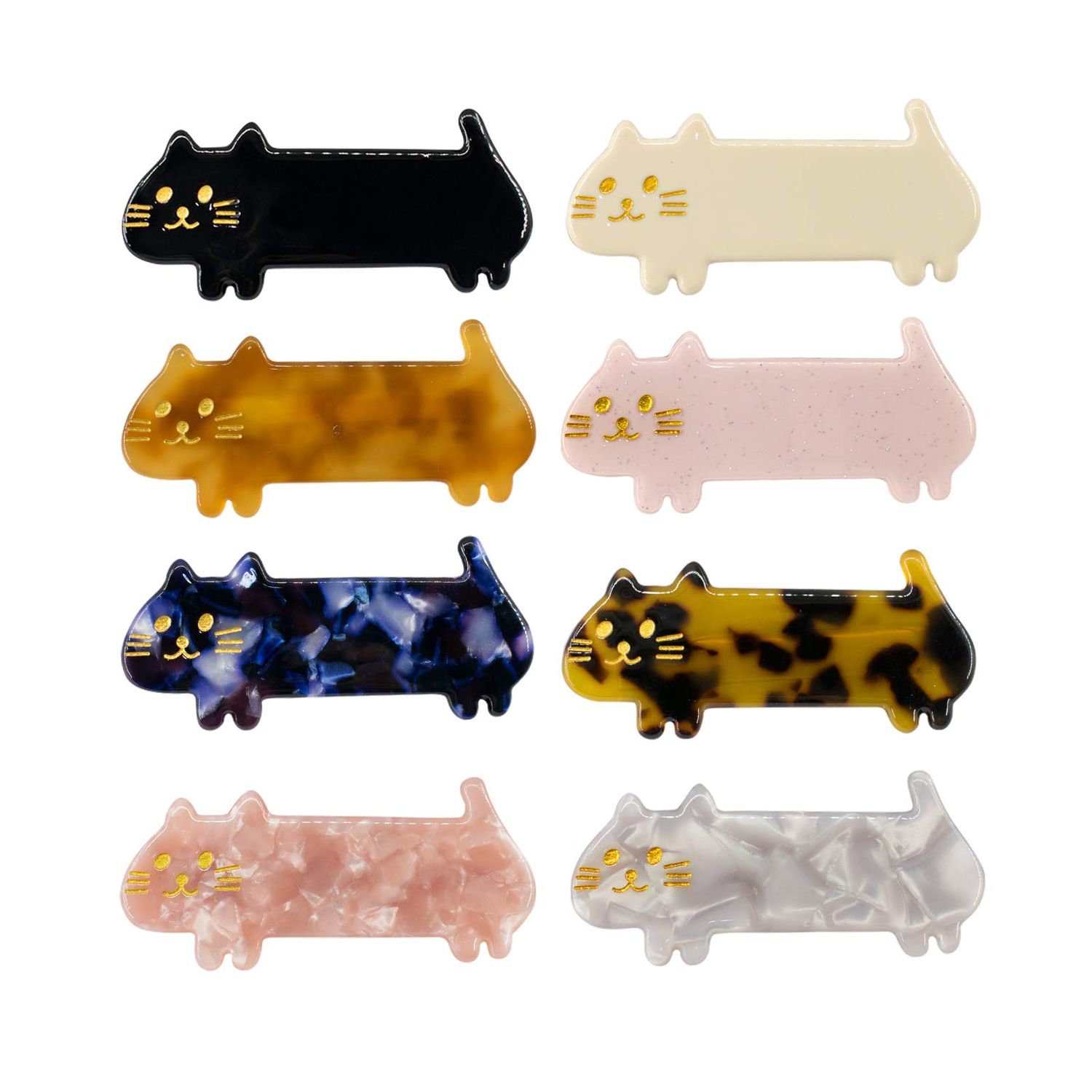 8 Pcs Cat Hair Clips Cute Small Cat Barrettes Fashion Kitty Hair Clips Sweet Cat Acrylic Resin Clips for Girl Teen Women