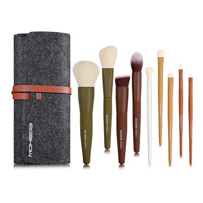 Makeup Brushes, EIGSHOW 5 Colors Essential Kabuki Makeup Brush Set with Ultra-soft Synthetic Fibers for Powder Blush Concealers Contouring Highlighting Makeup Brush Gift Set for Women(Warm Colors)