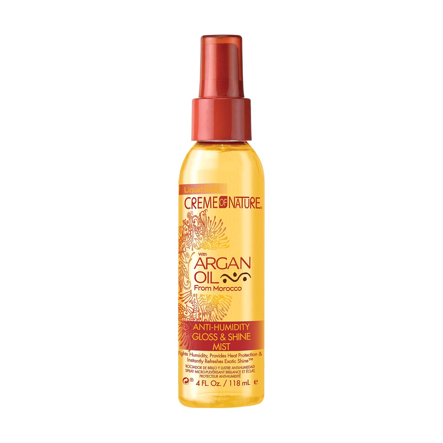 Creme Of Nature, Argan Oil Anti Humidity Gloss &amp; Shine Mist, Argan Oil Of Morocco, Provides Heat Protection, 4 Fl Oz