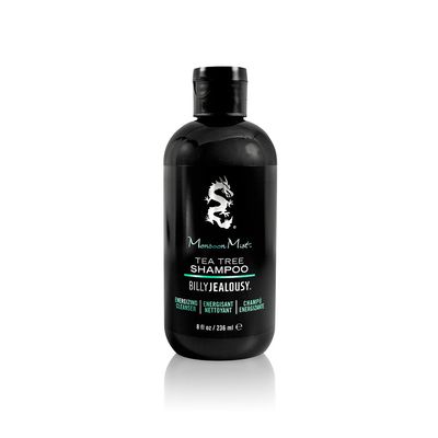 Billy Jealousy Monsoon Mist Tea Tree Energizing Men&#39;s Shampoo with Peppermint &amp; Rosemary, Removes Oil Build-up and Soothes Scalp Itch &amp; Irritation, 8 Oz.