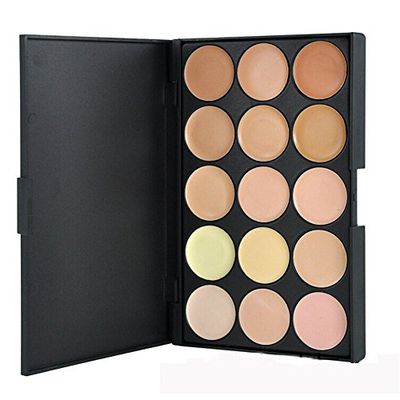 15 Colors Hydrating Cream Concealer Palette, Pure Vie Long Lasting Full Coverage Correcting Concealer Palette Foundation Camouflage Makeup Contour Kit for Conceals Corrects Dark Circles Acne Blemish#2
