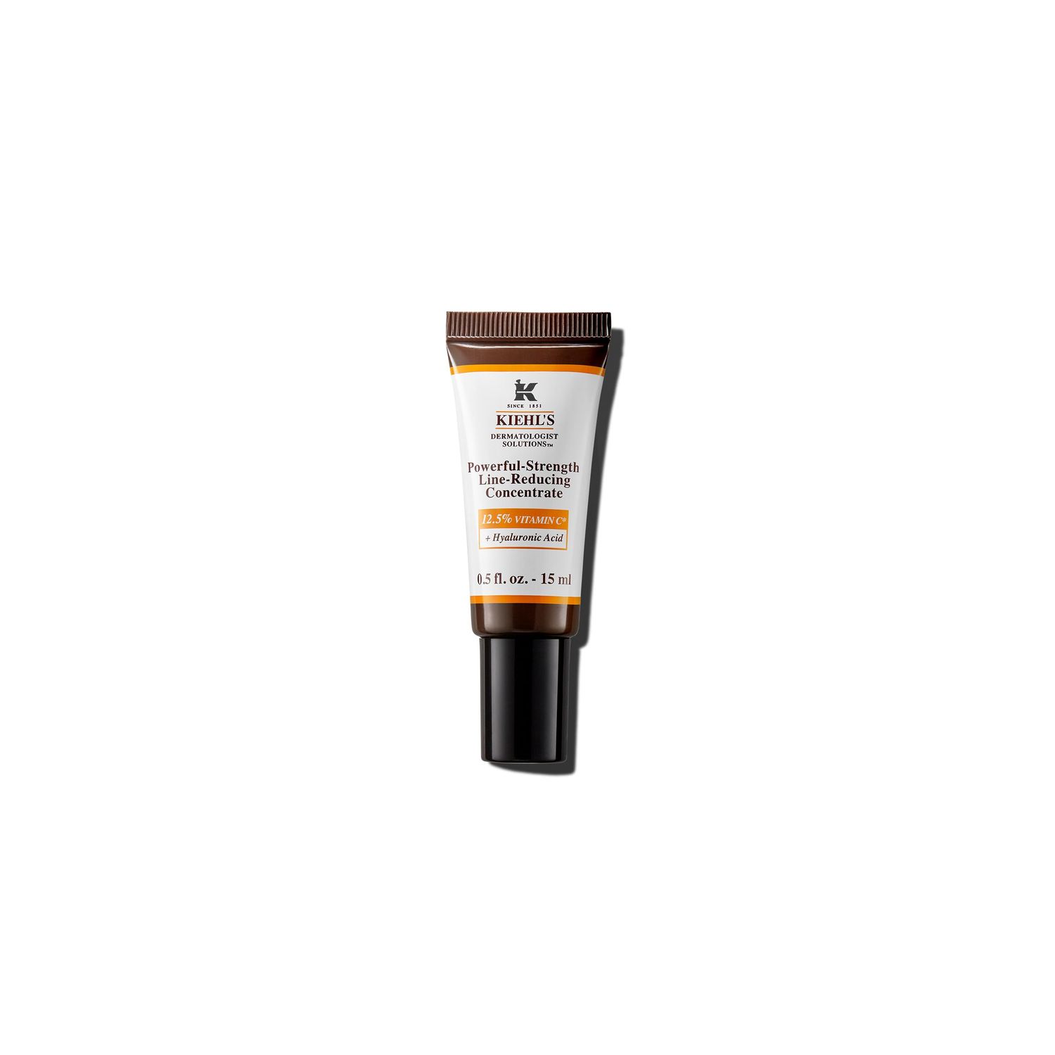 Kiehl&#39;s Powerful-Strength 12.5% Vitamin C Serum, Line-Reducing Concentrate for Face, Boosts Radiance &amp; Firmness, Smooths &amp; Plumps Skin, with Hyaluronic Acid, Dermatologist-Tested - 0.5 fl oz