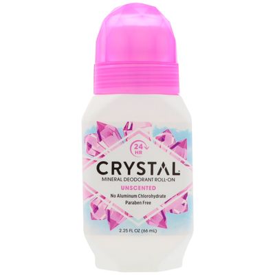 Crystal Mineral Body Deodorant Roll-On, Unscented 2.25 oz (Pack of 6)
