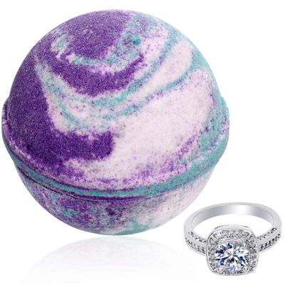 Bath Bomb with Surprise Ring Inside Mermaid Daydream Extra Large 10 oz. Made in USA (Ring Size 7)