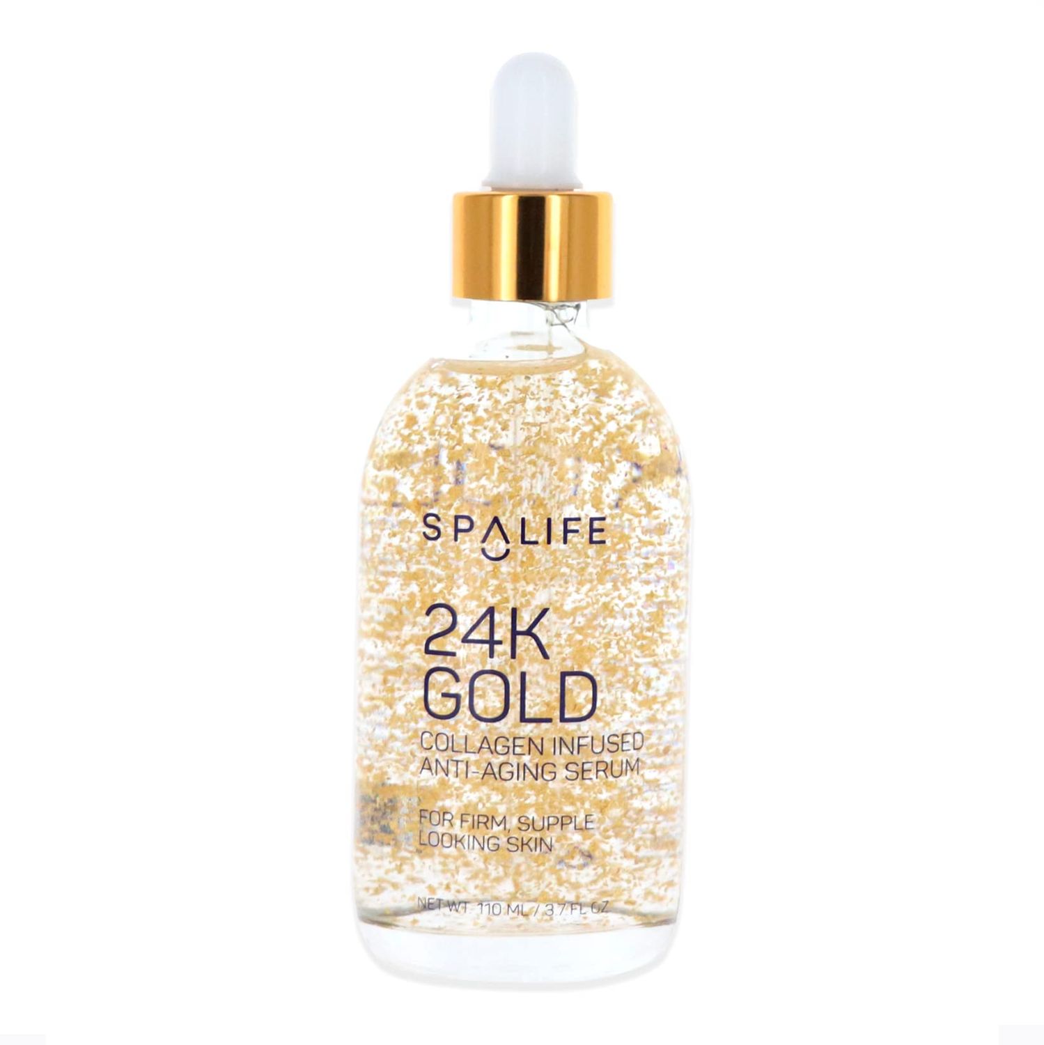 SpaLife Nourishing Anti-Aging Gold &amp; Silver Serums (Anti-Aging 24k Gold &amp; Collagen) 110 ml (3.7 Fl. Oz.) - Boosts Firmness, Hydration, and Radiance