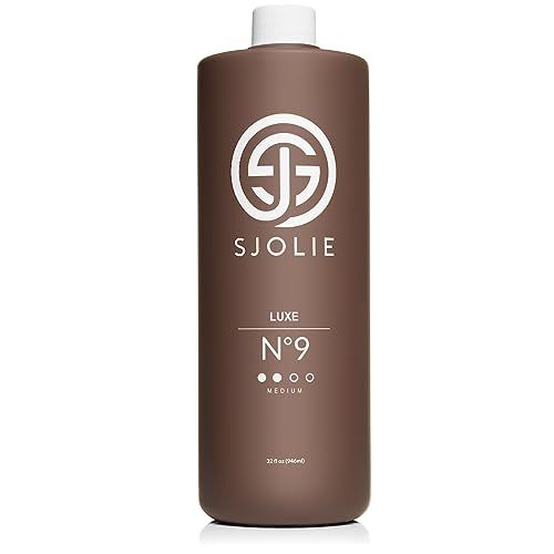 SJOLIE Violet Spray Tan Solution - Luxe 9 - Medium Blend | Sunless Tanning Solution for a Hydrating, Deep Brown Tan (32oz)