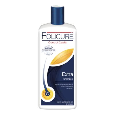 2 PACK!! FOLICUR EXTRA SHAMPOO CONTROL CADA CON BIOTINA, CRECIMIENTO FUERTE Y SANO