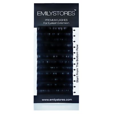EMILYSTORES Eyelash Extensions 0.10mm Thickness B Curl Length 10mm Silk Mink Fake Eye Lashes In 1 Tray