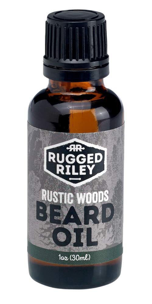 Rugged Riley by Fabulous Frannie All Natural Men&#39;s Rustic Woods Beard Oil made with Almond and Jojoba Oil, Citronella, Fir Needle, Lemon and Tea Tree Essential Oils 1oz