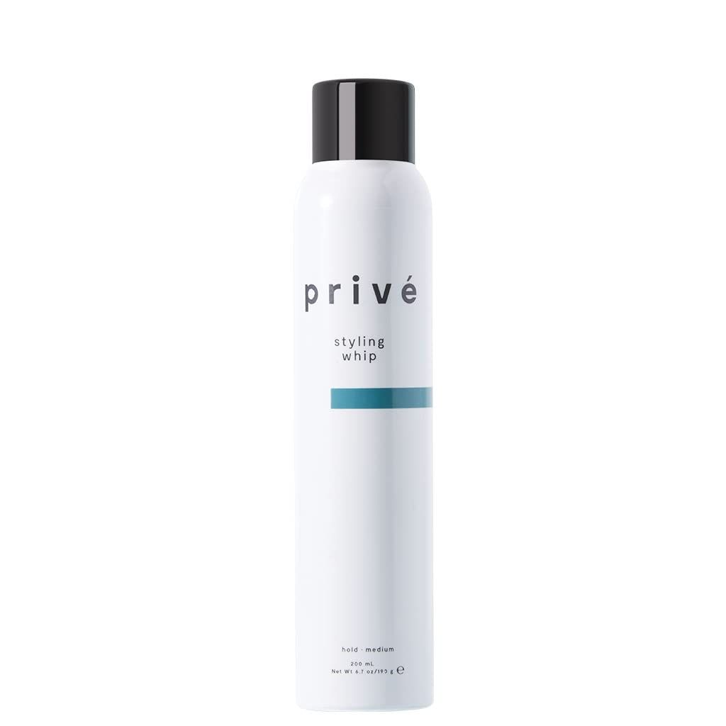 Priv Styling Whip - Styling &amp; Volumizing Mousse - Incredible Body, Movement, Volume and Shine for Fine and Medium Hair, Curly Hair Mousse (6.7 oz)