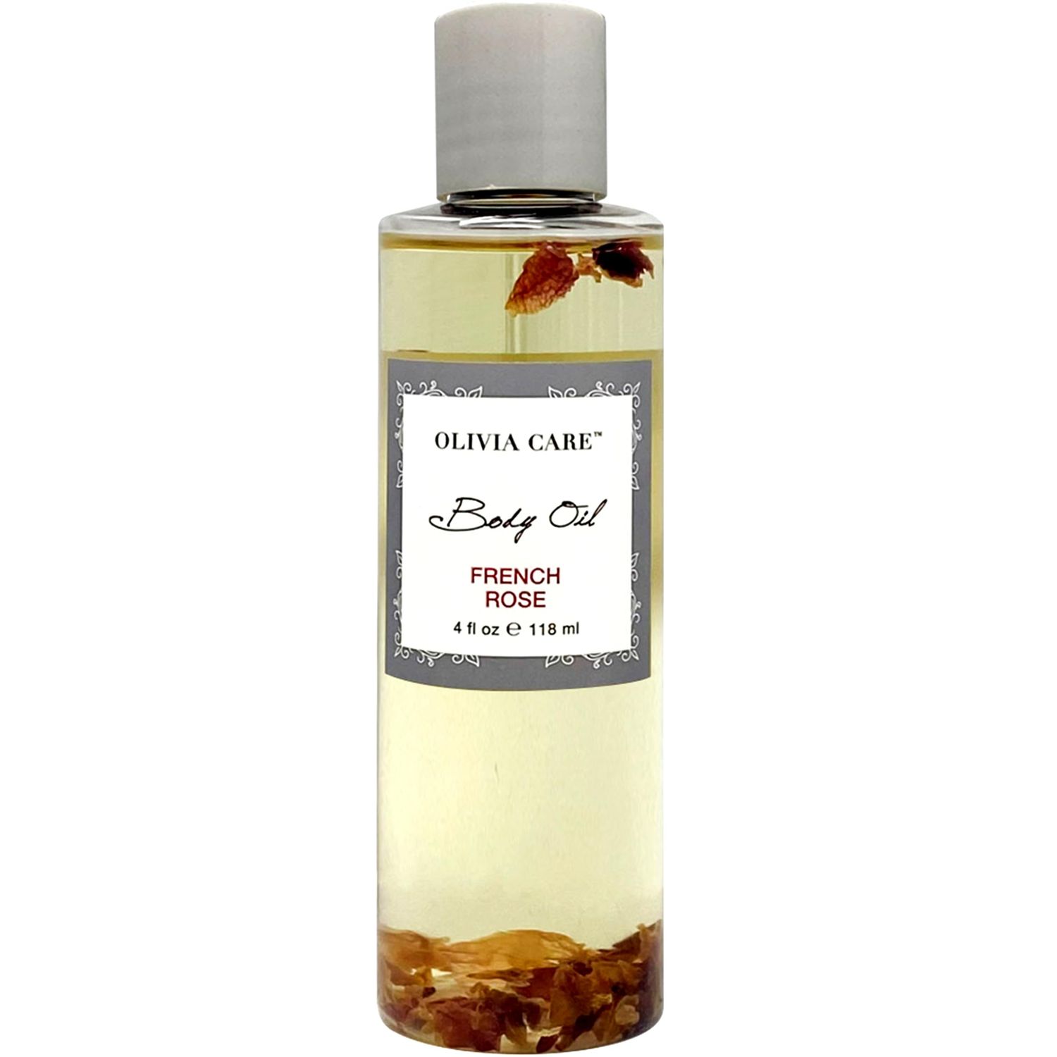 Olivia Care Body Oil - Natural Perfume Oil For Women | Hydrating &amp; Moisturizing After Bath Oil - Infused with VITAMIN E, K &amp; Omega Fatty Acids - Reduce Dry Skin (French Rose)