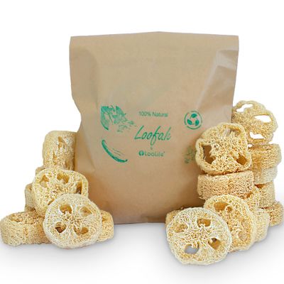 Natural Loofah Slices for Soap Making (20 Pack) - Organic Loufa Slices Cuts - Loofah Bulk - Soap Making Supplies - Natural Luffa Soap Making