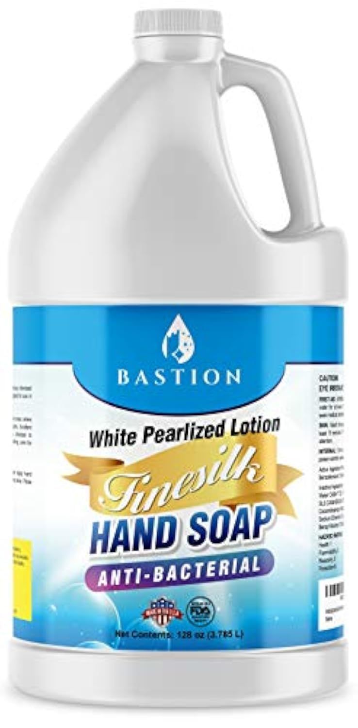Antibacterial Finesilk White Pearlized Lotion Liquid Hand Soap: Bulk Refill Jug. PH Balanced Ultra-Strength. Made In USA (Finesilk, Gallon)