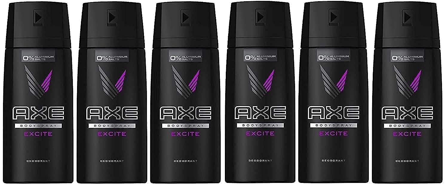 Axe Deodorant Bodyspray, Excite, 150ml (Pack of 6)