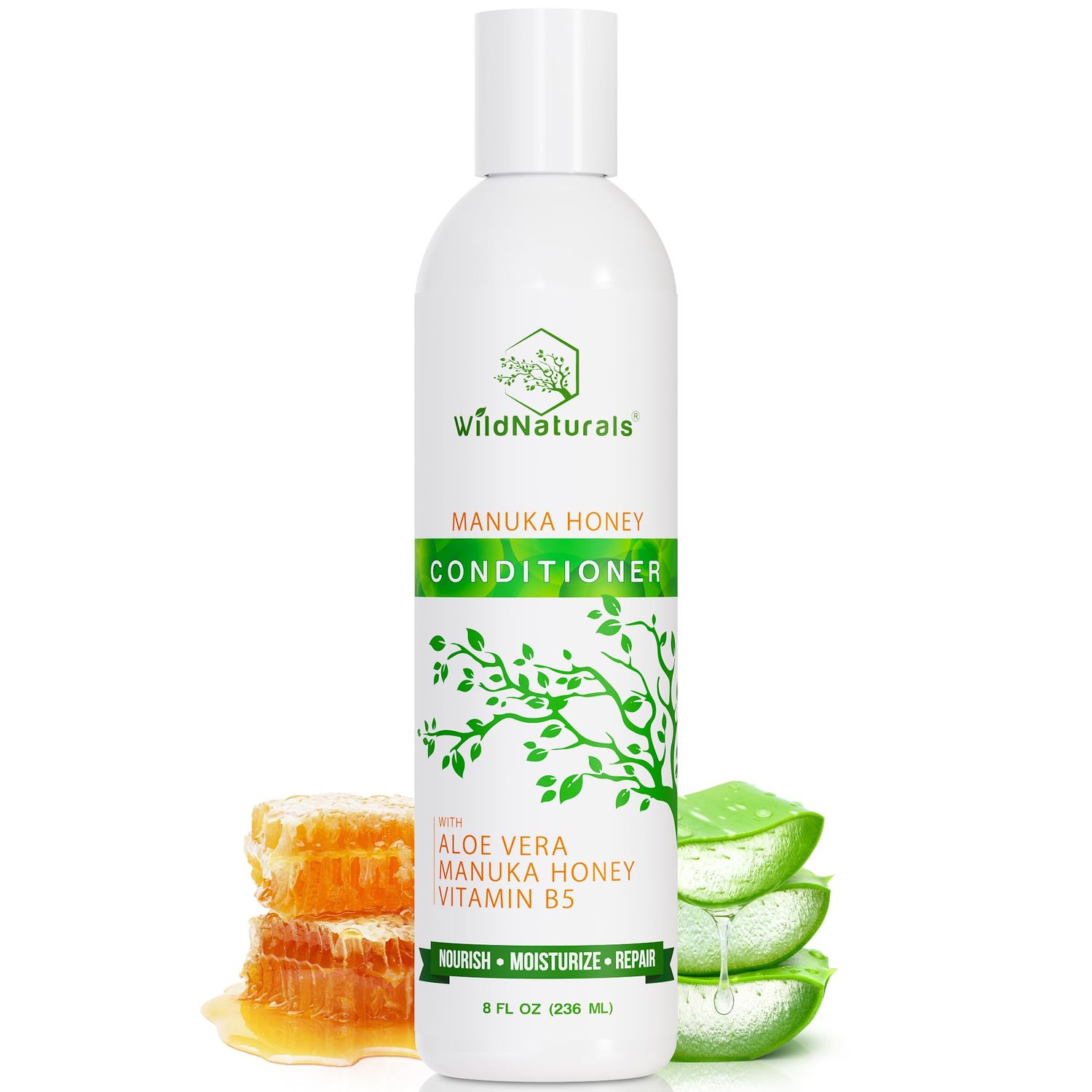 Natural Manuka Honey Eczema &amp; Psoriasis Conditioner - Soothing Moisturizer for Scalp - Sulfate-Free Dandruff Relief with Aloe Vera - Ideal for Oily Hair - Nourishes Hair Growth with Coconut Oil