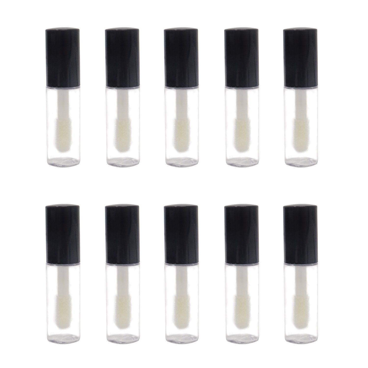 Honbay 10PCS 1.2ml Mini Reusable Clear Empty Lip Gloss Containers Travel Empty Lip Gloss Bottle Tube Vials for Lipstick Samples, Lip Balms