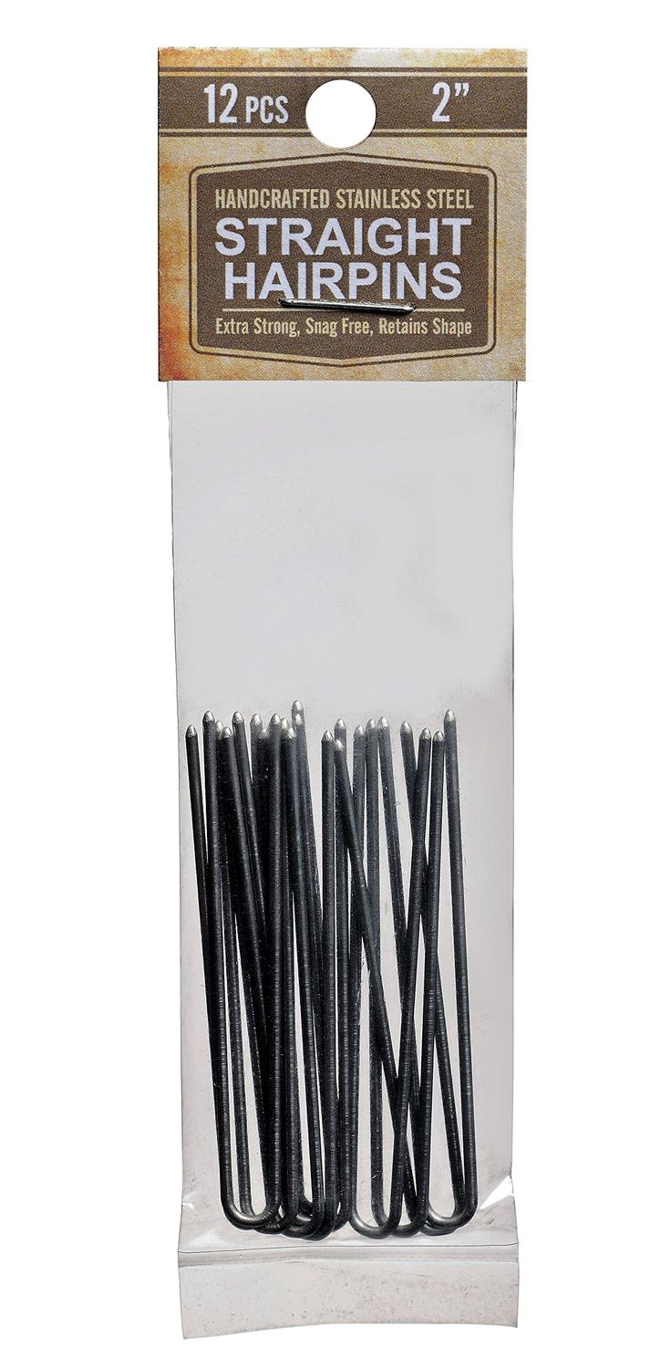 Amish Valley Products Straight Stainless Steel Heavy Duty Snagless Hairpins Handmade Hair Pin (Silver, 2 Inch)