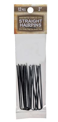 Amish Valley Products Straight Stainless Steel Heavy Duty Snagless Hairpins Handmade Hair Pin (Silver, 2 Inch)