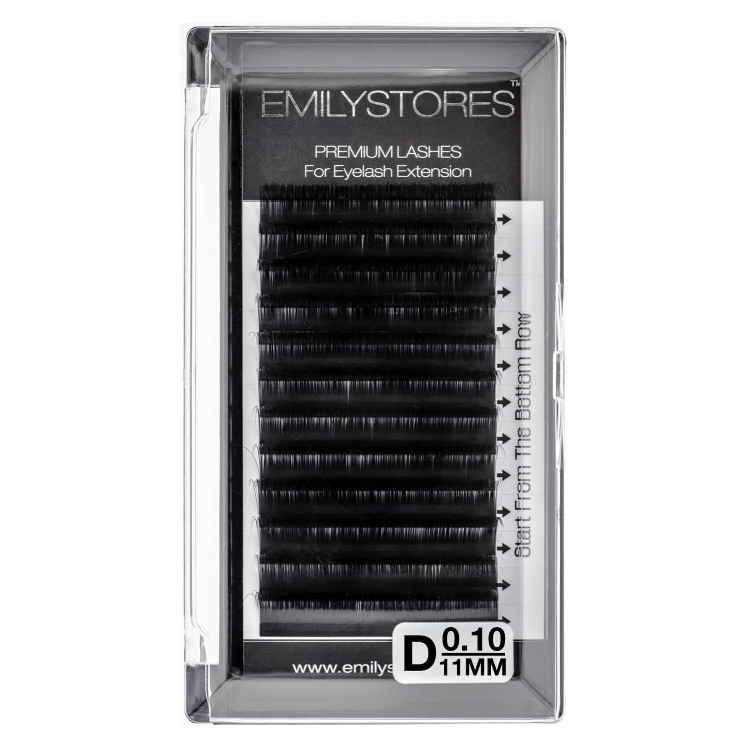 EMILYSTORES Eyelash Extensions 0.10mm Thickness D Curl Length 11mm Volume Individual eyelashes Natural-Looking Single Size For Lash Extension (0.10,D,11mm)