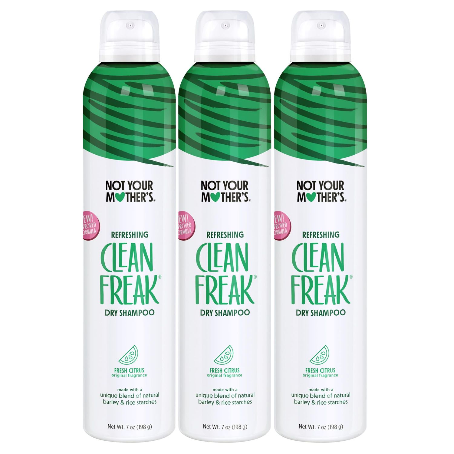 Not Your Mother's Clean Freak Refreshing Dry Shampoo (3-Pack) - 7 oz - Waterless Shampoo Instantly Refreshes Hair Between Washes - Fresh Citrus Scent