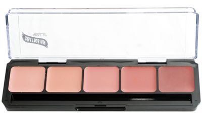 Graftobian HD Glamour Crme Foundation Palette (Blush) - High Definition 5 Color Makeup Palette, Cream Based Foundation Pink and Red Blush Palette for Cheeks, Full Coverage - For All Skin Shades