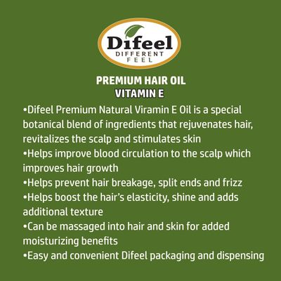 Difeel Premium Natural Hair Oil - Vitamin E Oil 2.5 ounce (3-Pack)