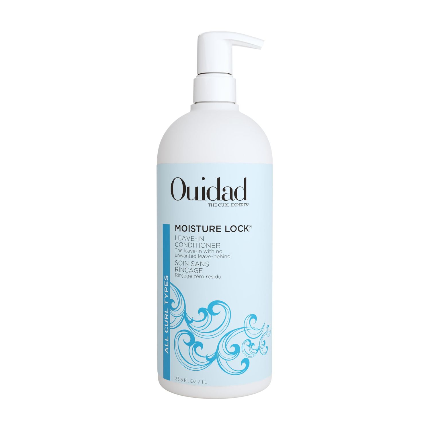Ouidad Moisture Lock Leave In Conditioner for Curly Hair - 33.8 fl oz, Hydrating Curl Conditioner &amp; Hair Detangler 2-in-1 Moisturizing Conditioner &amp; Primer for Soft, Hydrated Hair, All Curl Types