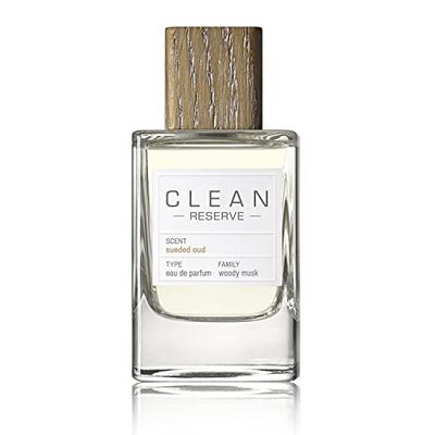 CLEAN RESERVE Sueded Oud Eau de Parfum | Eco-Conscious &amp; Sustainable Spray Fragrance | Vegan, Phthalate-Free, &amp; Paraben-Free | 3.4 Fl Oz/100mL