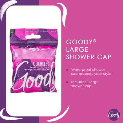 Goody Styling Essentials Shower Cap, 1 Count - Protect Your Hairstyle While Remaining Comfortable - Made with Durable and Waterproof Materials - Hair Accessories for Men, Women, Boys, and Girls