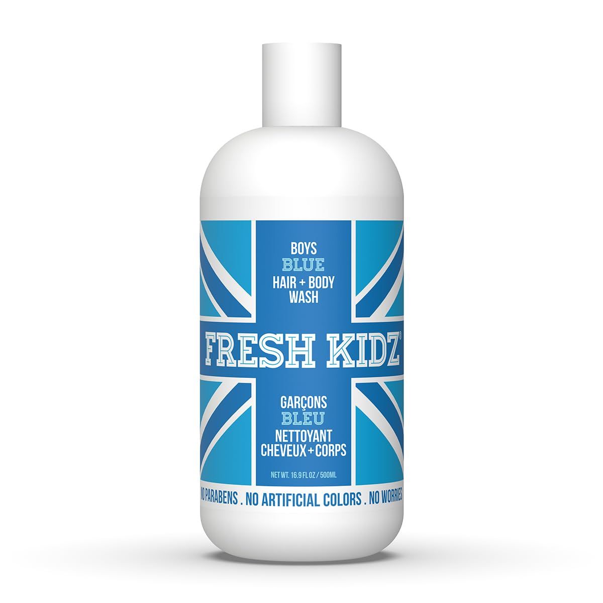 Fresh Kidz Hair &amp; Body Wash for Kids and Teens - Gentle Bath and Shower Cleanser for All Skin Types - Boys Blue, 16.9 Fl.Oz.