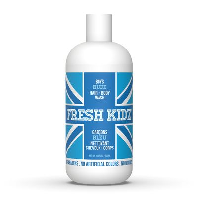 Fresh Kidz Hair &amp; Body Wash for Kids and Teens - Gentle Bath and Shower Cleanser for All Skin Types - Boys Blue, 16.9 Fl.Oz.