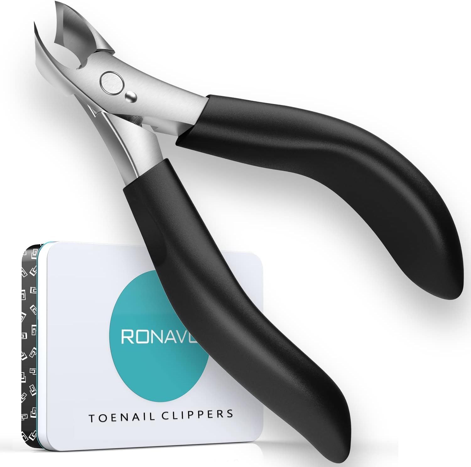 Toenail Clippers for Seniors Thick Toenails - Professional Podiatrist Toenail Clippers with Long Soft Handle for Men &amp; Elderly, Heavy Duty Thick &amp; Ingrown Toe Nail Clippers Super Sharp Curved Blade