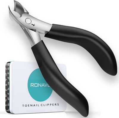 Toenail Clippers for Seniors Thick Toenails - Professional Podiatrist Toenail Clippers with Long Soft Handle for Men &amp; Elderly, Heavy Duty Thick &amp; Ingrown Toe Nail Clippers Super Sharp Curved Blade