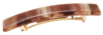 France Luxe Luxury Rectangle Barrette, Caramel Horn - Classic French Design for Everyday Wear