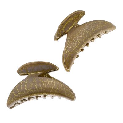 Camila Paris CP2917/2 French Hair Clip for Women, Set of 2 Small Girls Hair Claw Clips Jaw Gray Gold Fashion Durable and Styling Hair Accessories for Women, Strong Hold No Slip Grip, Made in France