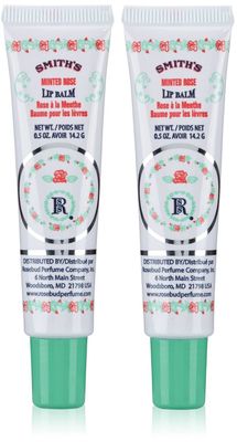 Smith&#39;s Rosebud Perfume Co. Minted Rose Lip Balm in a Tube,0.5 Ounce (Pack of 2)