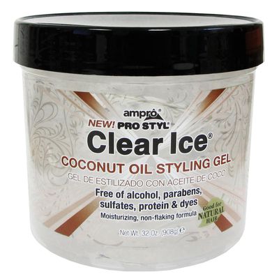 Ampro Pro Styl Coconut Styling Gel - Moisturizes and Conditions Your Strands - Non-Flaking, Alcohol Free, Vegan Formula - Flexible, Touchable Hold for All Hair Types - 32 oz