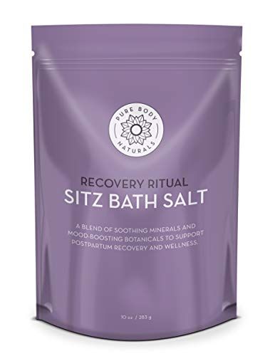 Pure Body Naturals Sitz Bath Salt - Postpartum Care and Hemorrhoid Treatment - Natural Soak for Self Care and Hemmoroid Treatment - Post Partum Essentials, 10 Oz