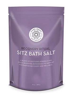 Pure Body Naturals Sitz Bath Salt - Postpartum Care and Hemorrhoid Treatment - Natural Soak for Self Care and Hemmoroid Treatment - Post Partum Essentials, 10 Oz