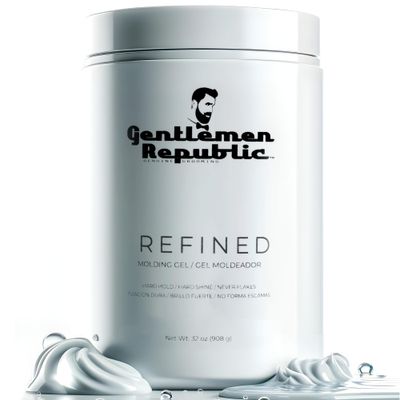 Gentlemen Republic 32oz Refined Hair Gel for Men - Provides 24 Hour High Hold &amp; Shine - Premium Mens Hair Styling Products with No Beeswax, Alcohol, Parabens &amp; Humidity Resistant