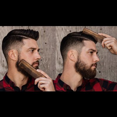 Hair Comb - Wood with Anti-Static &amp; No Snag with Fine and Medium Tooth for Head Hair, Beard, Mustache with Premium Carrying Pouch in Design in Gift Box