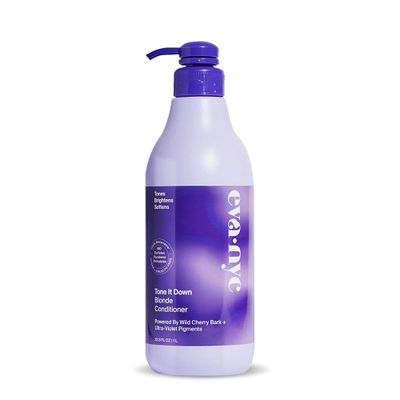 Eva NYC Tone It Down Purple Conditioner for Blonde &amp; Color-Treated Hair, Eliminates Brassy Yellow Tones, Hair Moisturizer, 1L