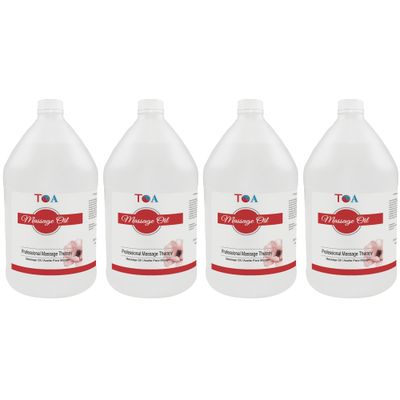 TOA Mineral Oil Body Spa Massage for Therapists Unscented Gallon Bottle (4 Gallons)