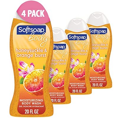 Softsoap Body Wash, Honeysuckle &amp; Orange Burst Body Wash, 20 Ounce, 4 Pack