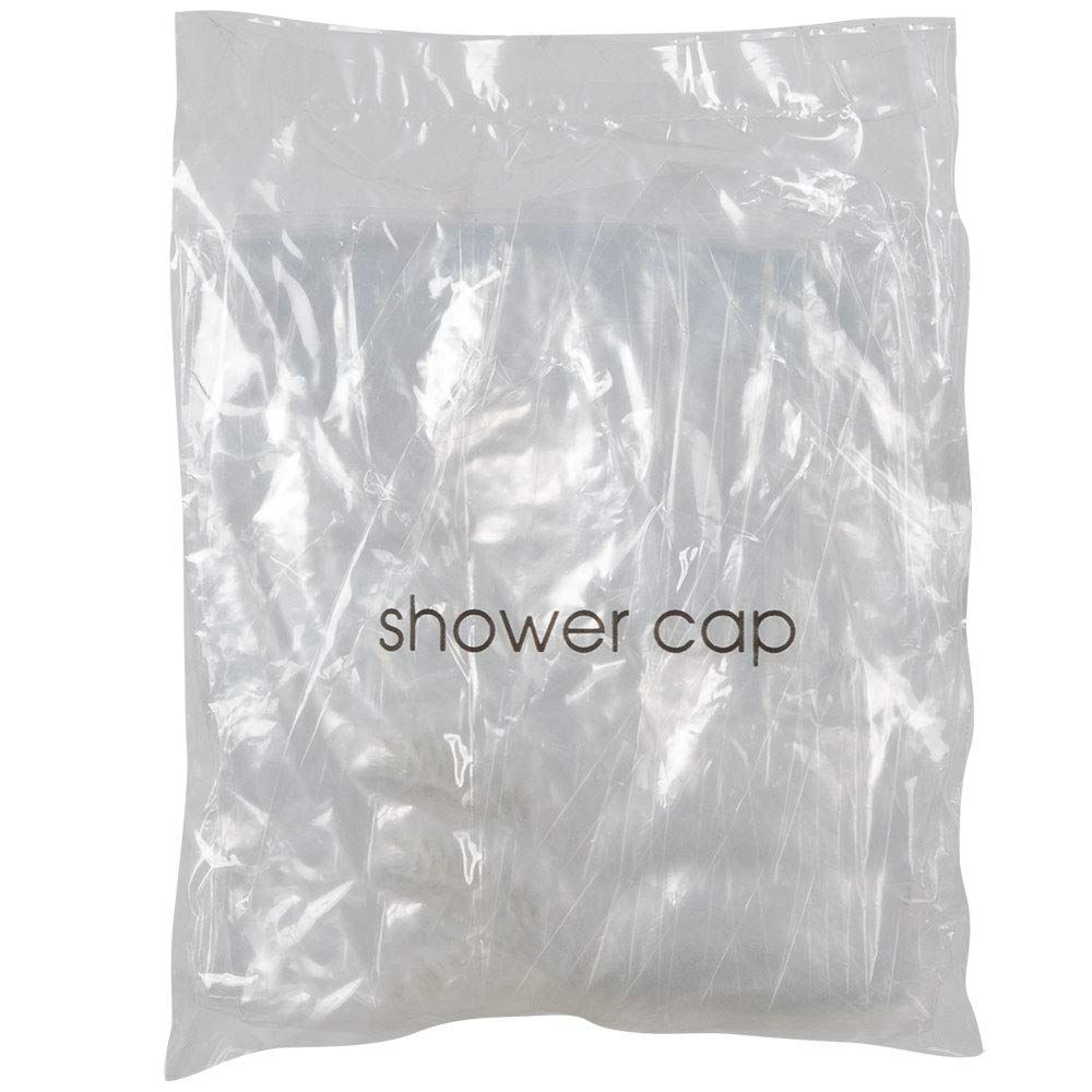 ForPro Professional Collection Disposable Shower Cap, Individually Wrapped, Waterproof, Clear Plastic Shower Caps, 100-Count